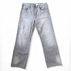 DKNY Men's Embroidered Light Gray Straight/Loose Jeans